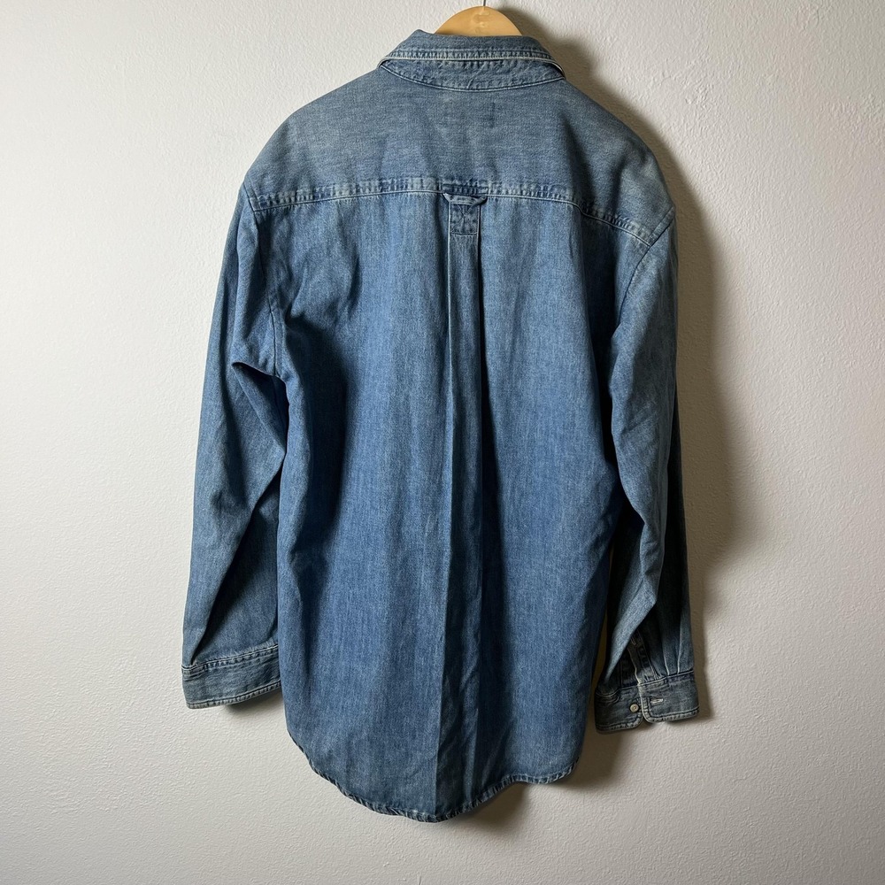 Outfitters Denim Shirt Mens 2XL Western Canadian Made Long Sleeve Vintage - Picture 2 of 10